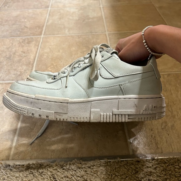 ❌SOLD ❌ Nike Air Force 1s in Mint Green, Size 7.5, Disrupted Art Style! - Picture 2 of 5
